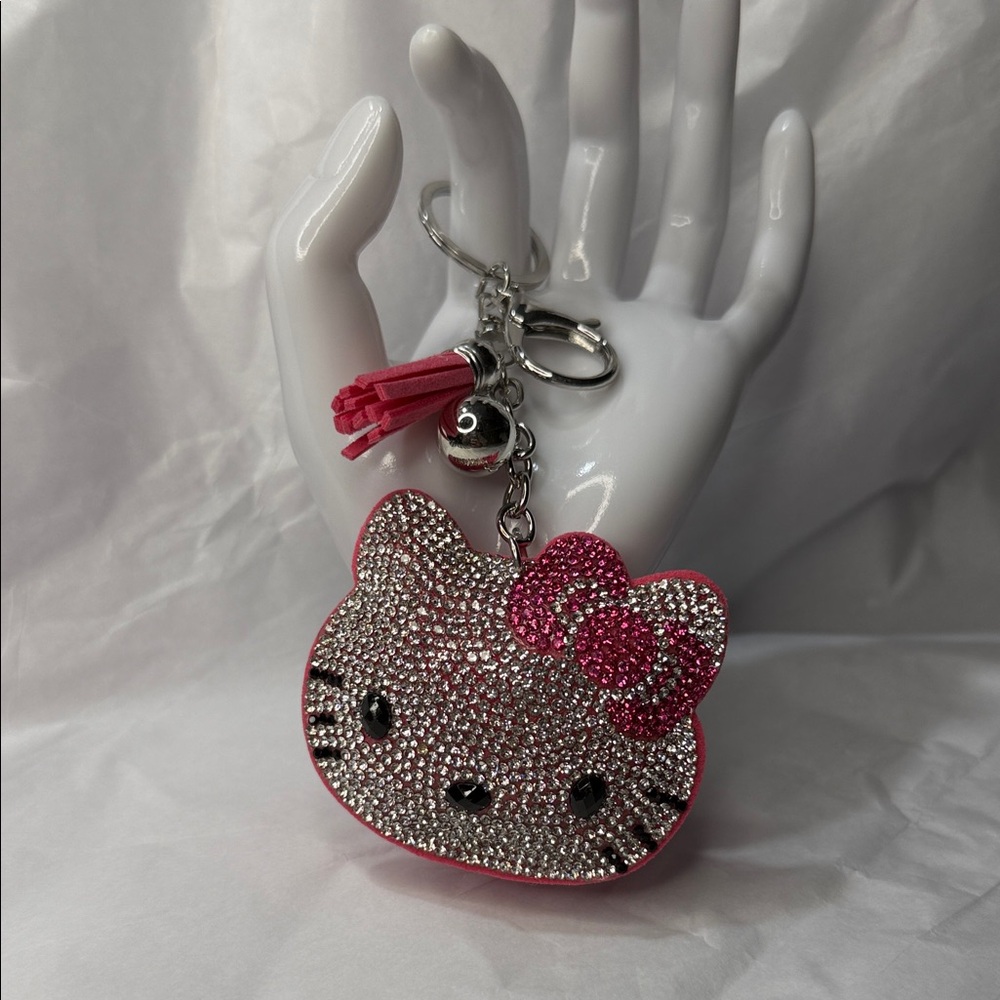 Crystal Pink Kitty Keychain/Bag Charm